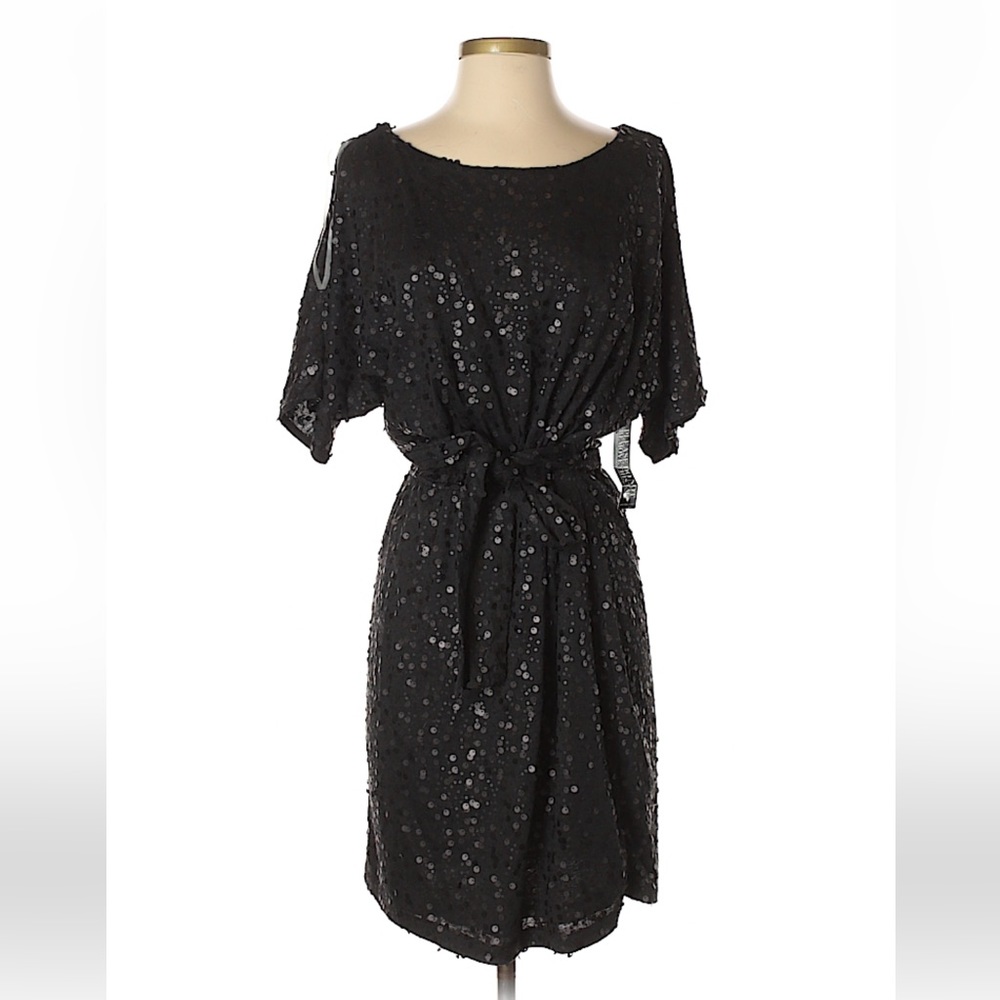 New York & Company Black Sequin Party Dress